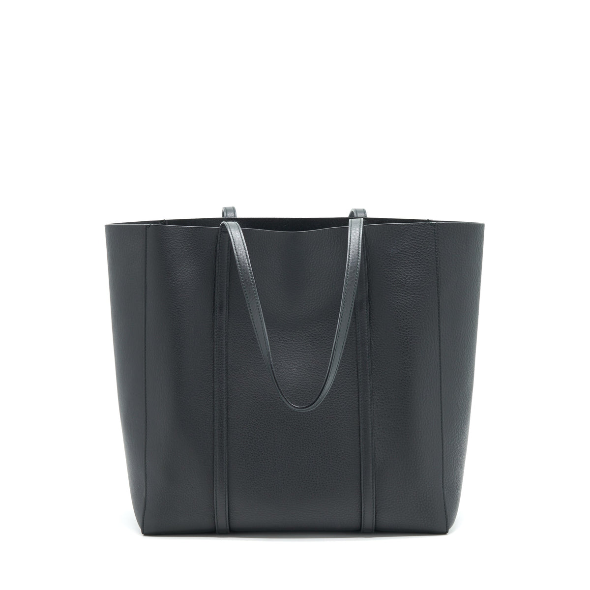 BALENCIAGA LEATHER SHOPPING TOTE BAG BLACK