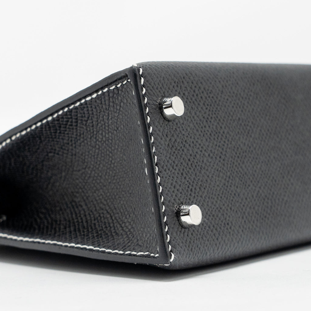 Hermes Mini Kelly II Special Order Epsom Black/Lime SHW