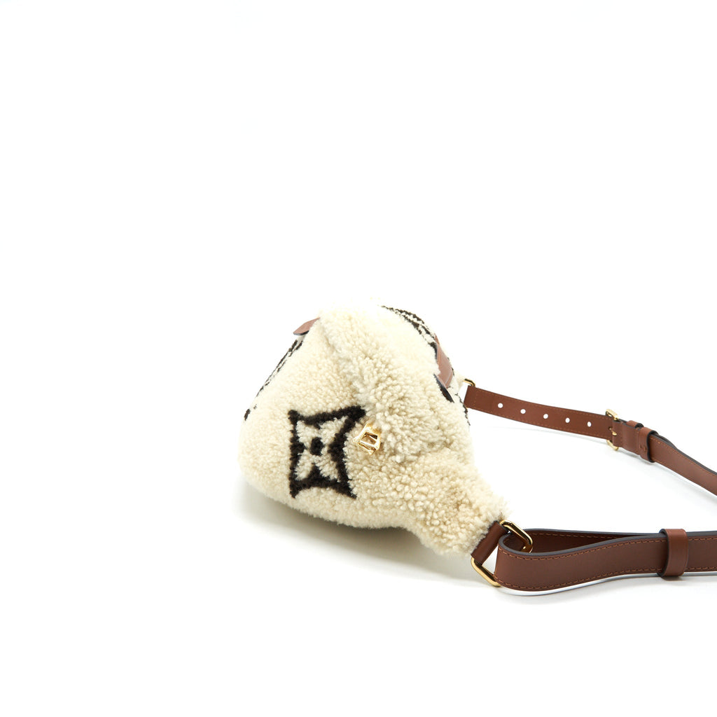 LOUIS VUITTON BUMBAG MONOGRAM TEDDY FLEECE BEIGE/BROWN