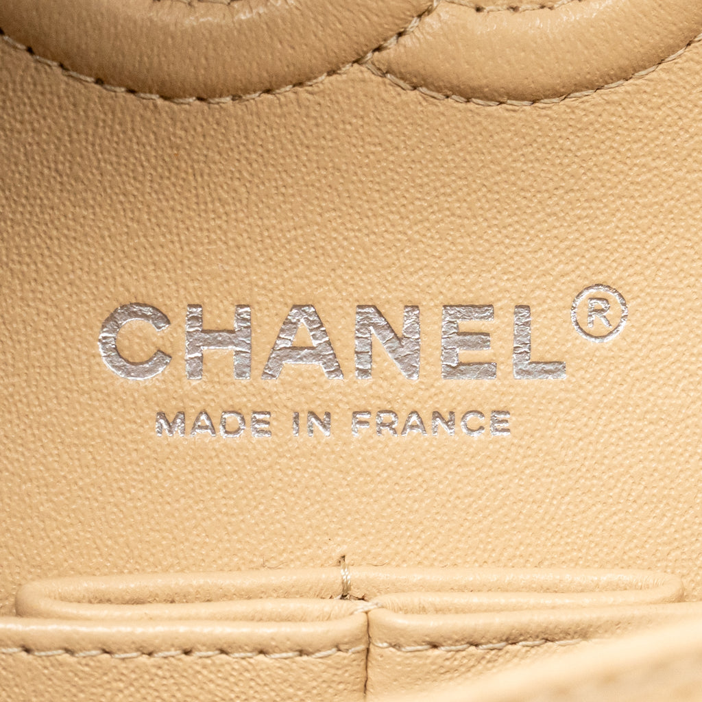 CHANEL SMALL CLASSIC DOUBLE FLAP BAG CAVIAR BEIGE SHW (MICROCHIP) (Copy)