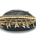 CHANEL ALL ABOUT CHAINS WAIST BAG CALFSKIN BLACK GHW