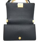CHANEL MEDIUM BOY BAG LAMBSKIN BLACK BRUSHED GHW (MICROCHIP)