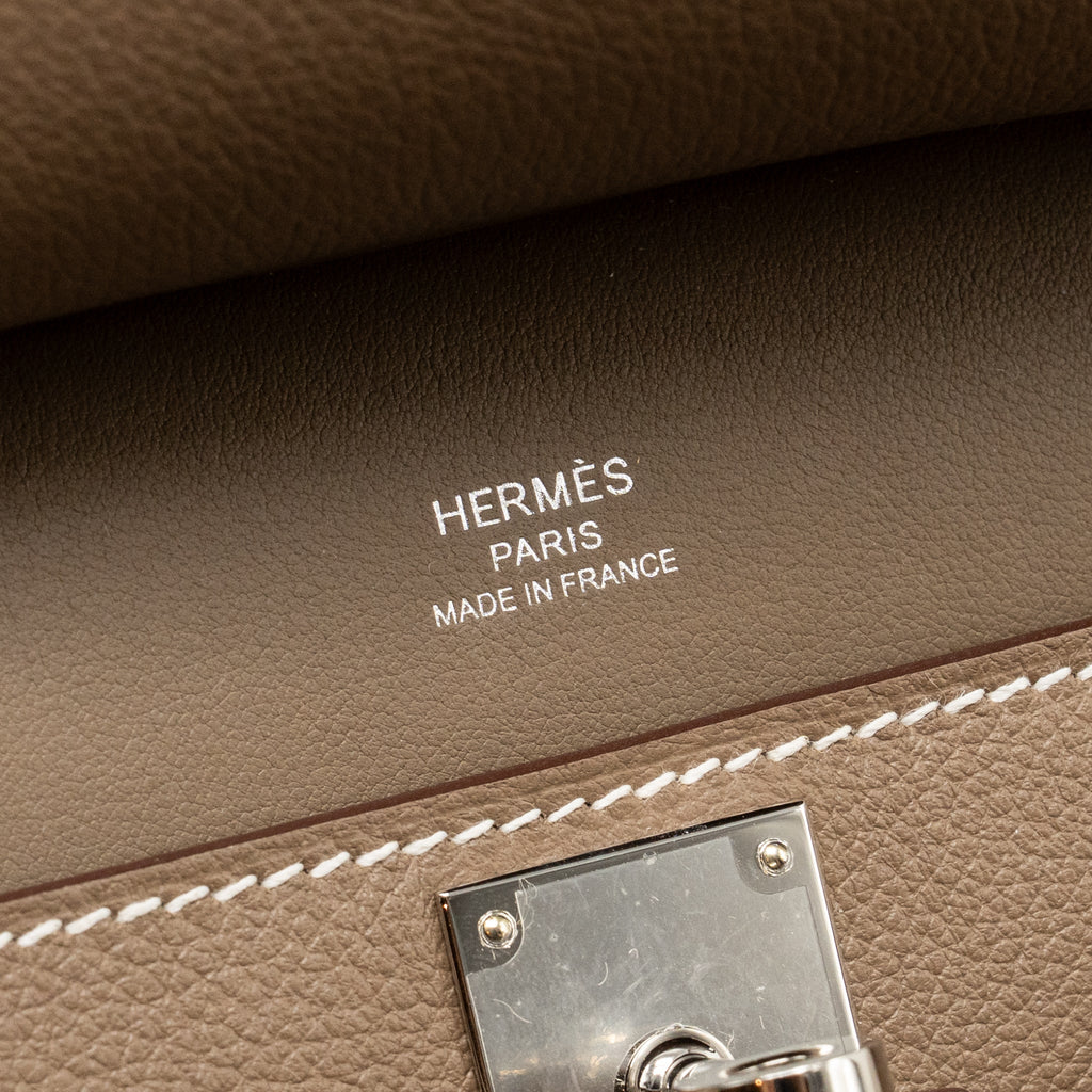 Hermes Mini Jypsiere evercolor Etoupe SHW