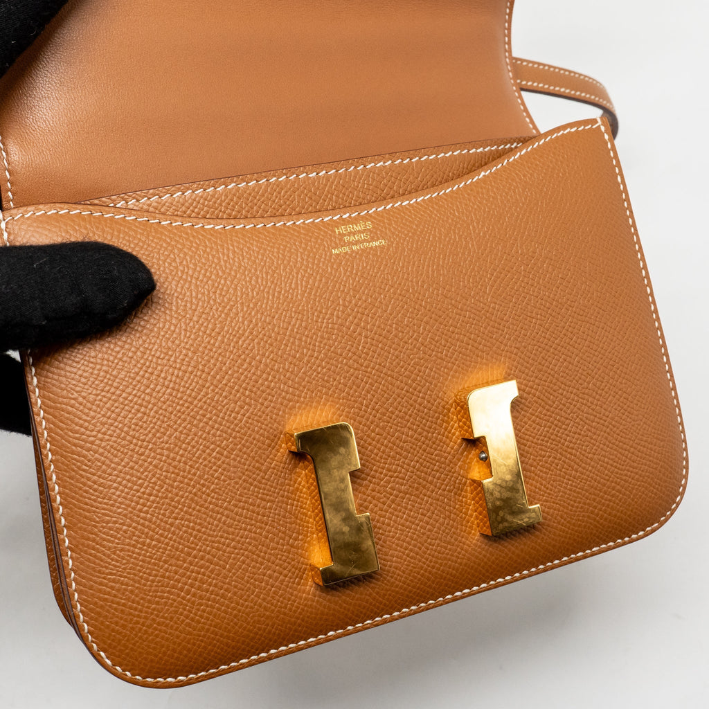 Hermes Mini Constance Epsom Gold GHW