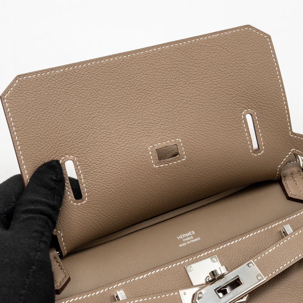 Hermes Mini Jypsiere evercolor Etoupe SHW