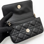 DIOR MY DIOR - DIOR TALK PHONE POUCH LAMBSKIN BLACK LGHW