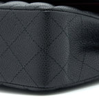 CHANEL SMALL CLASSIC DOUBLE FLAP BAG CAVIAR BLACK GHW (MICROCHIP)