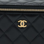 CHANEL 22B PEARL CRUSH LONG VANITY WITH CHAIN LAMBSKIN BLACK GHW (MICROCHIP)