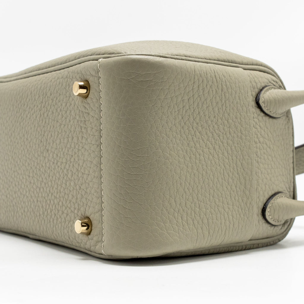 Hermes Mini Lindy Clemence Sauge GHW