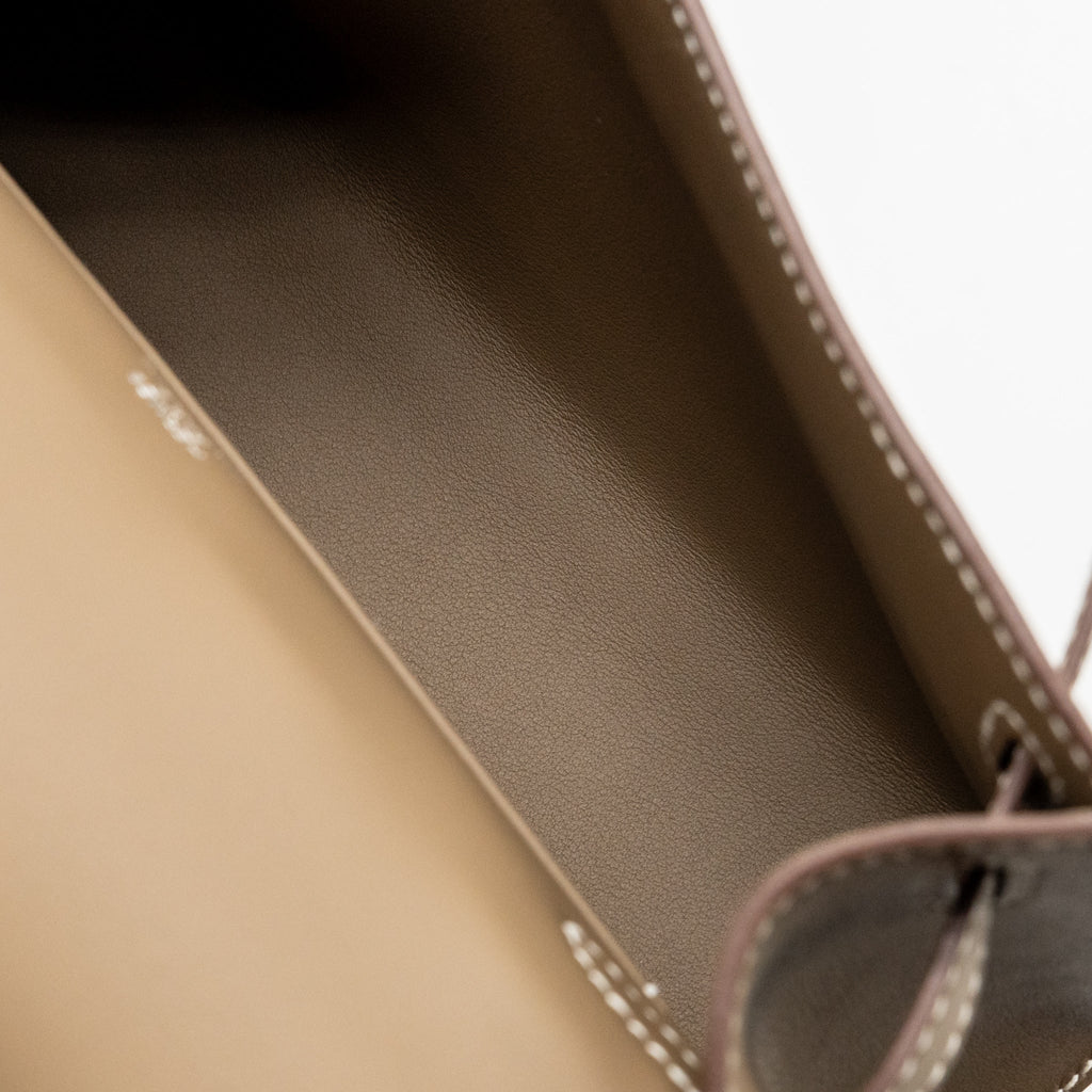 Hermes Kelly Pochette swift etoupe SHW
