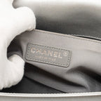 CHANEL MEDIUM BOY BAG LAMBSKIN SILVER SHW