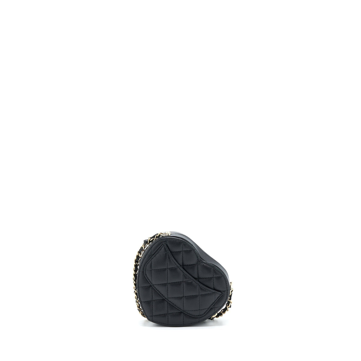 CHANEL 22S SMALL HEART BAG LAMBSKIN BLACK LGHW