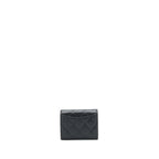 CHANEL MINI FLAP CARD HOLDER WITH CHAIN CAVIAR BLACK LGHW