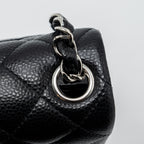 CHANEL CLASSIC MINI SQUARE FLAP BAG CAVIAR BLACK SHW
