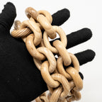 Chanel mini wenge wood flap bag metier d’art limited edition lambskin/wood orange GHW (microchip)