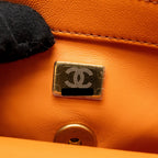 Chanel mini wenge wood flap bag metier d’art limited edition lambskin/wood orange GHW (microchip)