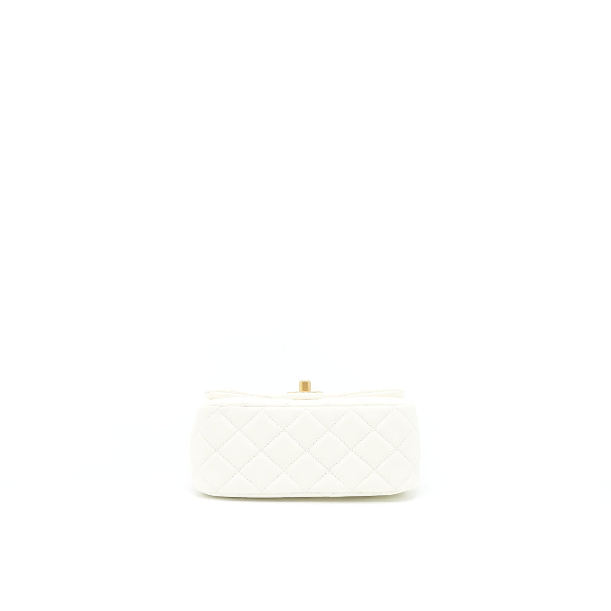 CHANEL 22C PEARL CRUSH MINI SQUARE FLAP BAG LAMBSKIN WHITE GHW (MICROCHIP)