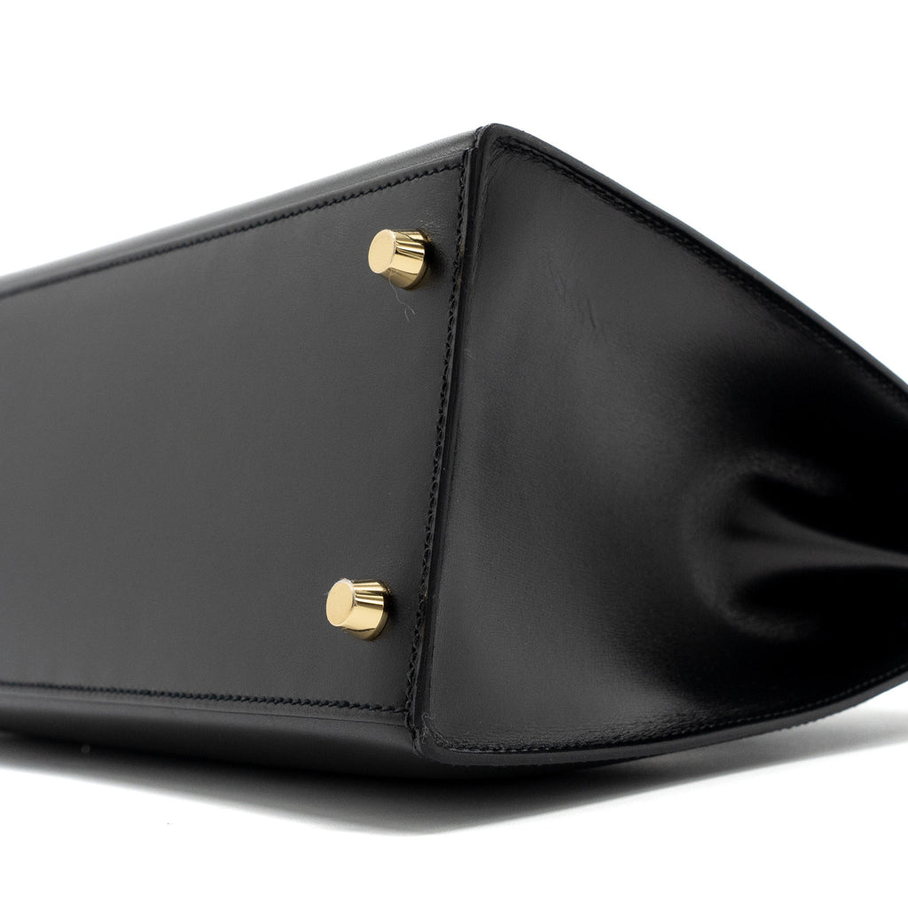 HERMES KELLY 28 BOX LEATHER BLACK GHW