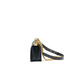 CHANEL SMALL BOY BAG CAVIAR BLACK BRUSHED GHW YEAR 2021 (MICROCHIP SERIAL）
