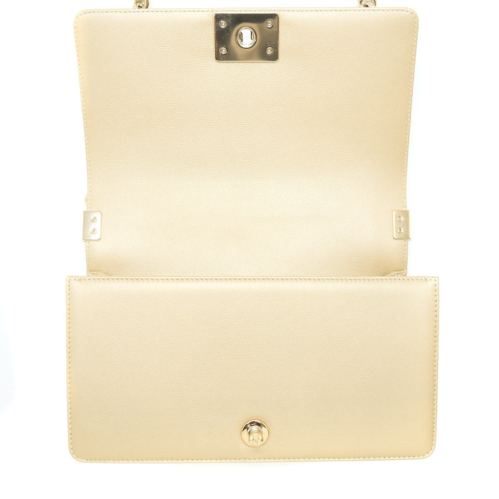 CHANEL MEDIUM BOY CAVIAR GOLD LGHW