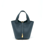 Hermes Picotin 18 Lock Bag Clemence 6o Vert Cypress GHW