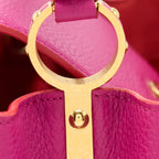 LOUIS VUITTON CAPUCINES BB CALFSKIN PINK/BRIGHT ORANGE GHW