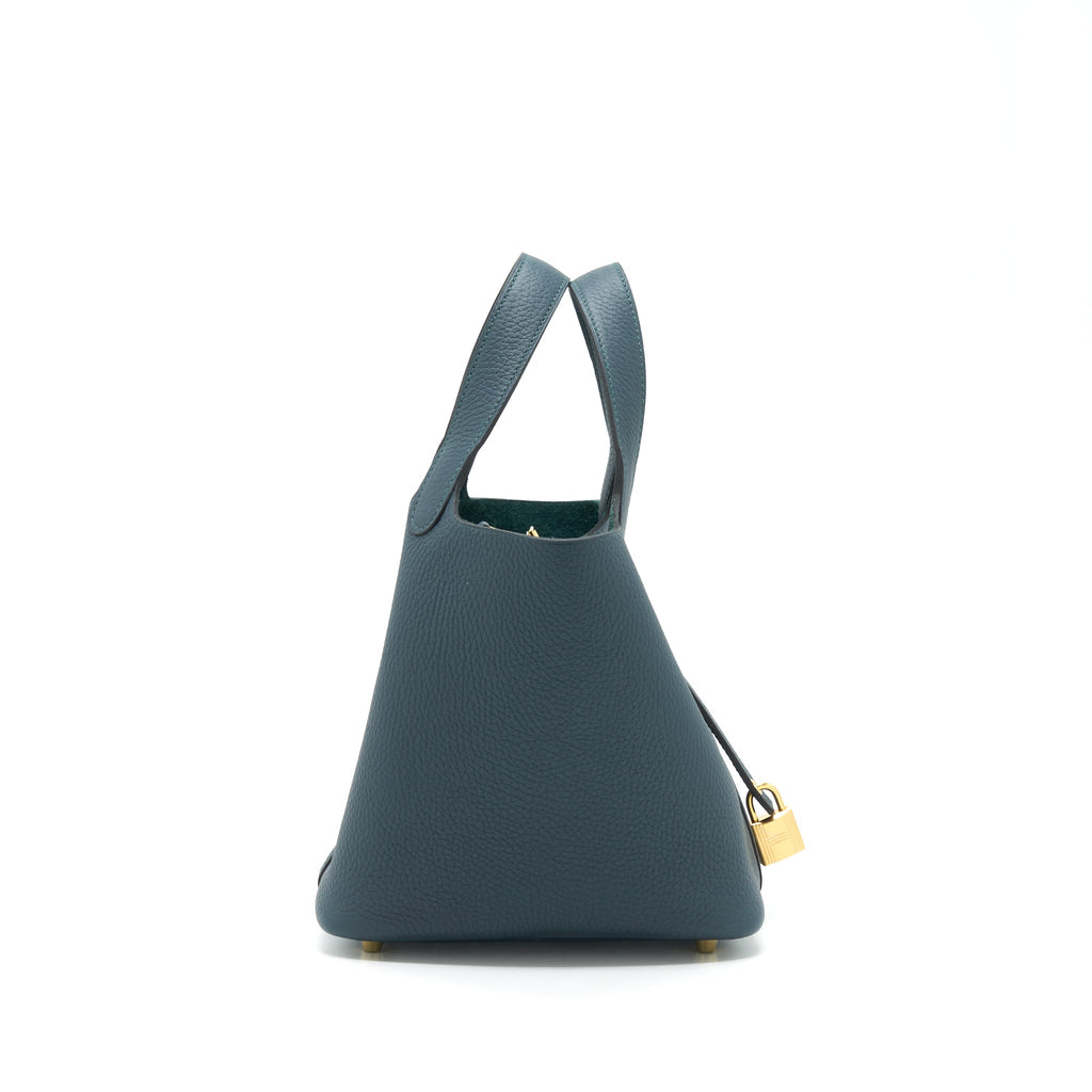 Hermes Picotin 18 Lock Bag Clemence 6o Vert Cypress GHW