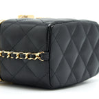 CHANEL SMALL CLIP FLAP VANITY WITH CHAIN LAMBSKIN BLACK GHW