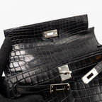 Hermes kelly Pochette crocodile niloticus matt Black SHW
