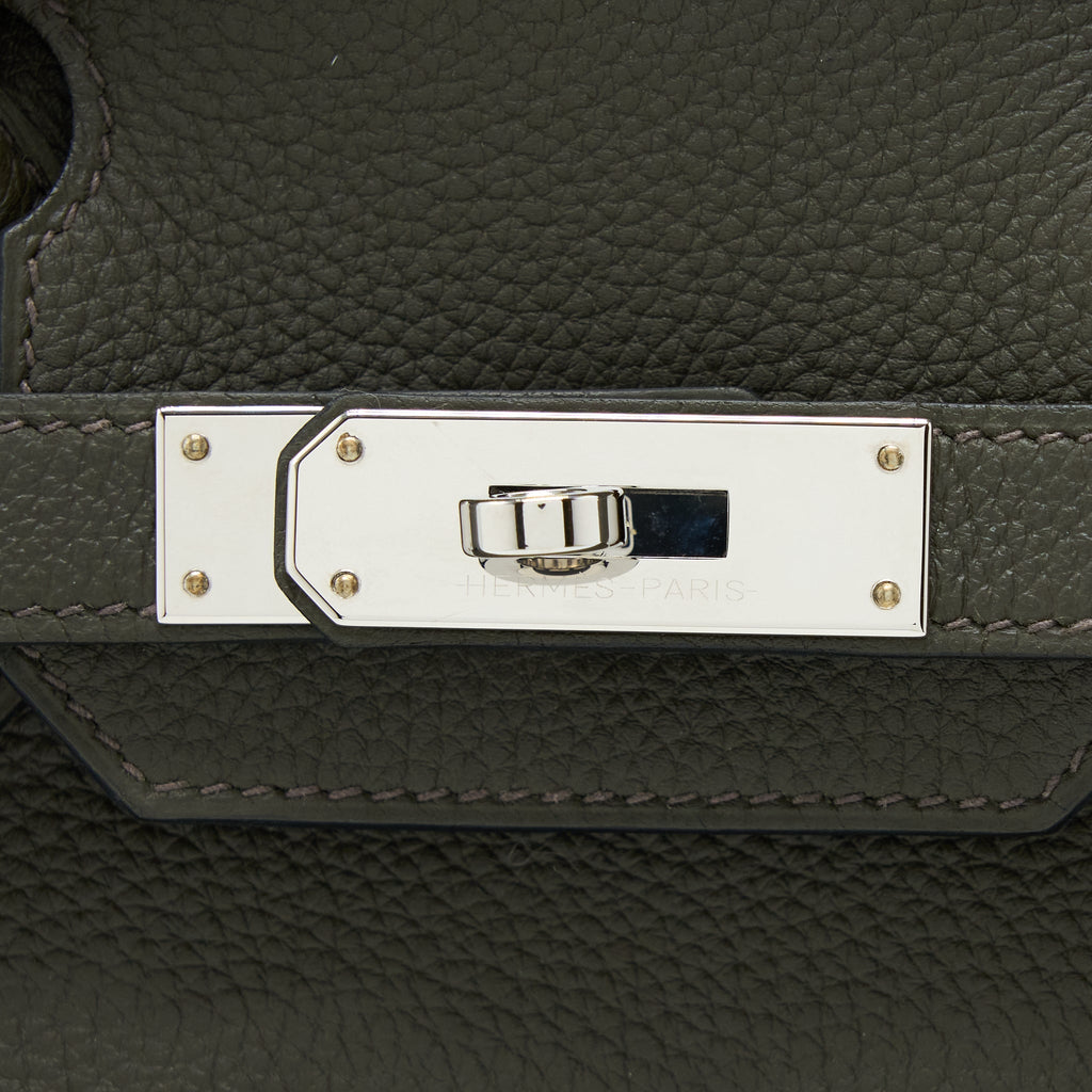 Hermes Birkin 30 Togo C6 Vert De Gris SHW With Extra Bag Charm