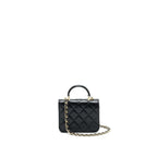 CHANEL 21K FLAP COIN PURSE WITH CHAIN BLACK LGHW