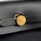 Hermes Herbag 31 hunter leather/canvas black GHW