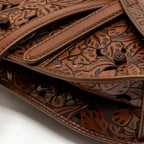 DIOR MEDIUM SADDLE BAG LASER-CUT FLORAL CALFSKIN BROWN GHW