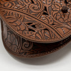DIOR MEDIUM SADDLE BAG LASER-CUT FLORAL CALFSKIN BROWN GHW