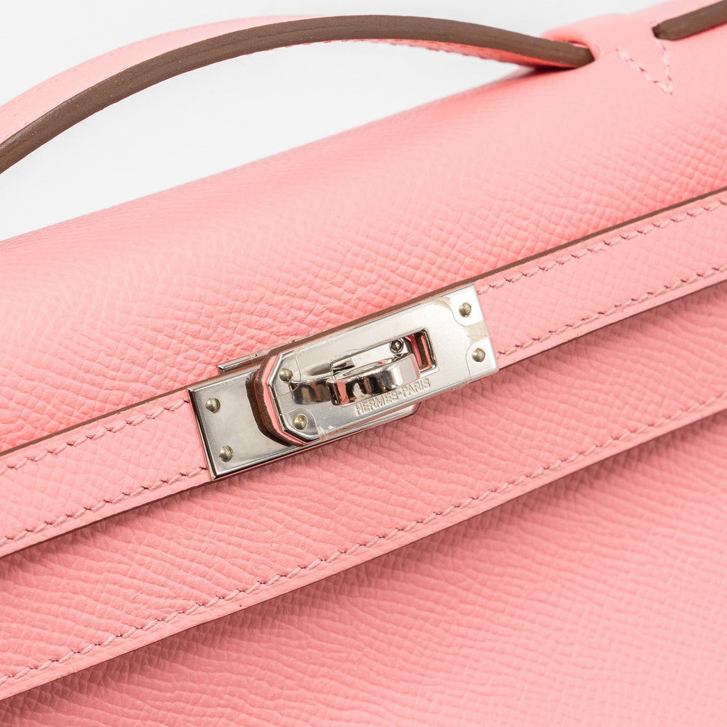 Hermes kelly pochette epsom rose confetti SHW