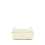 CHANEL QUILTED FLAP BAG CAVIAR WHITE SHW
