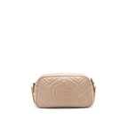 GUCCI GG MARMONT SMALL MATELASSE SHOULDER BAG IN BEIGE