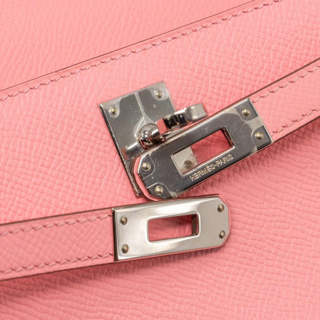Hermes kelly pochette epsom rose confetti SHW