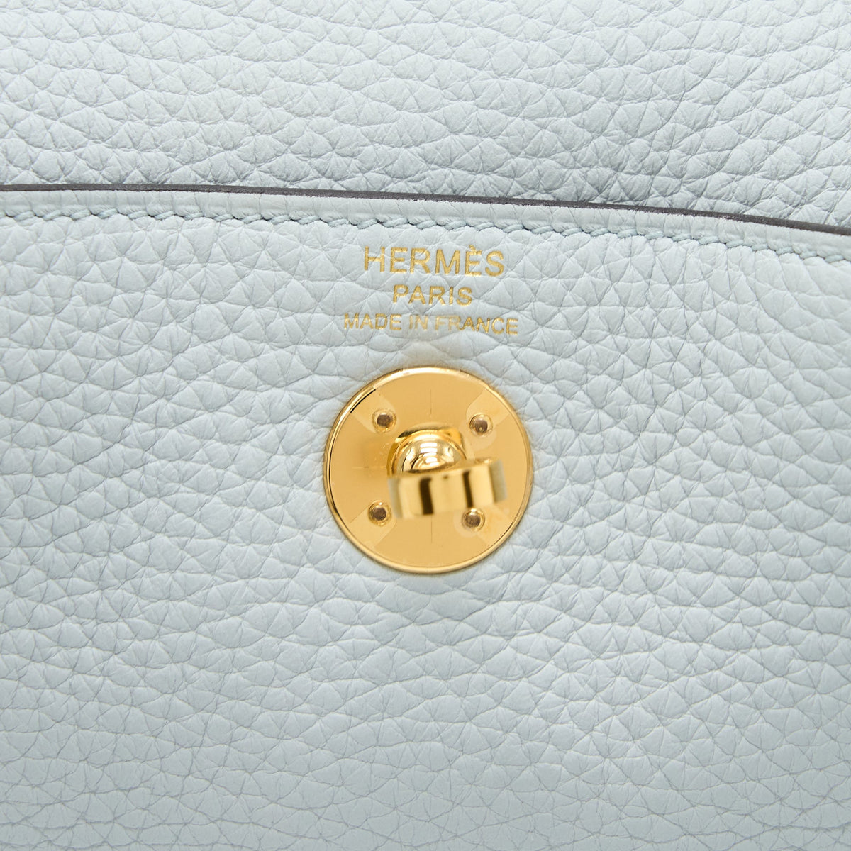 Hermes Mini Lindy Clemence Blue Pale GHW