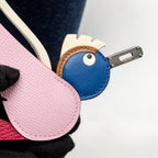 Hermes Picotin 18 Felt Lock Bag Blue Nuit / Caban SHW with Birdy Charm (Sell In A Set)