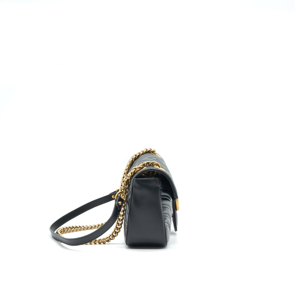 GUCCI GG MARMONT SHOULDER BAG 26CM BLACK WITH GHW