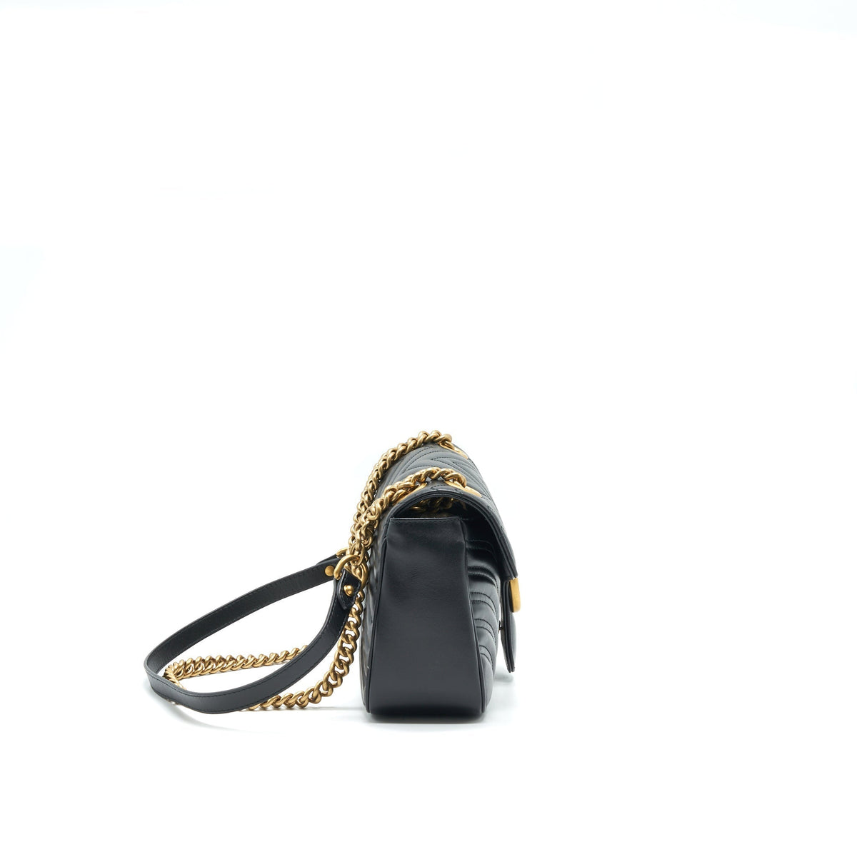 GUCCI GG MARMONT SHOULDER BAG 26CM BLACK WITH GHW