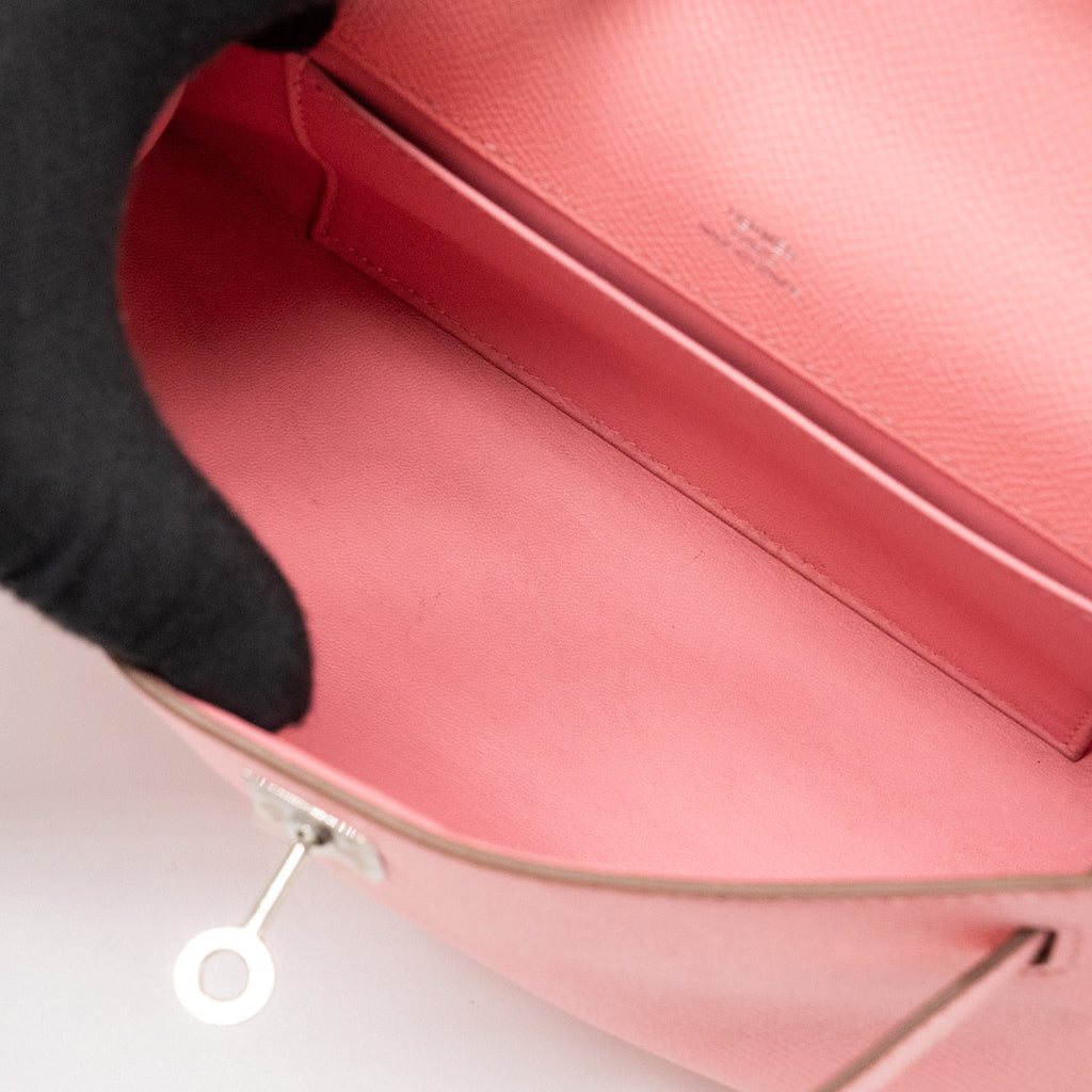 Hermes kelly pochette epsom rose confetti SHW