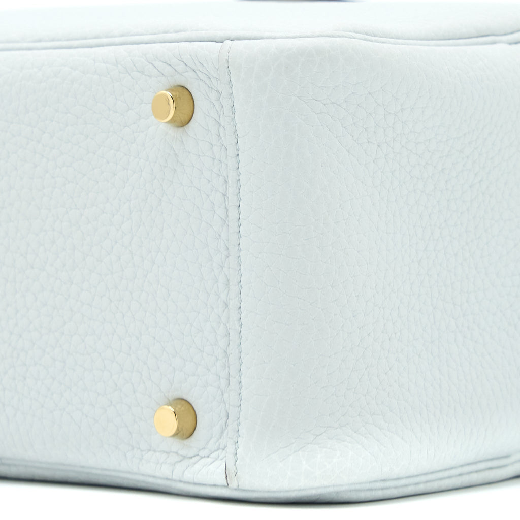 Hermes Mini Lindy Clemence Blue Pale GHW
