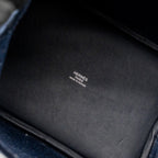 Hermes Picotin 18 Felt Lock Bag Blue Nuit / Caban SHW with Birdy Charm (Sell In A Set)