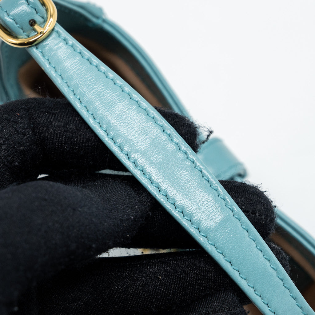 GUCCI JACKIE 1961 MINI SHOULDER BAG LEATHER BLUE GHW