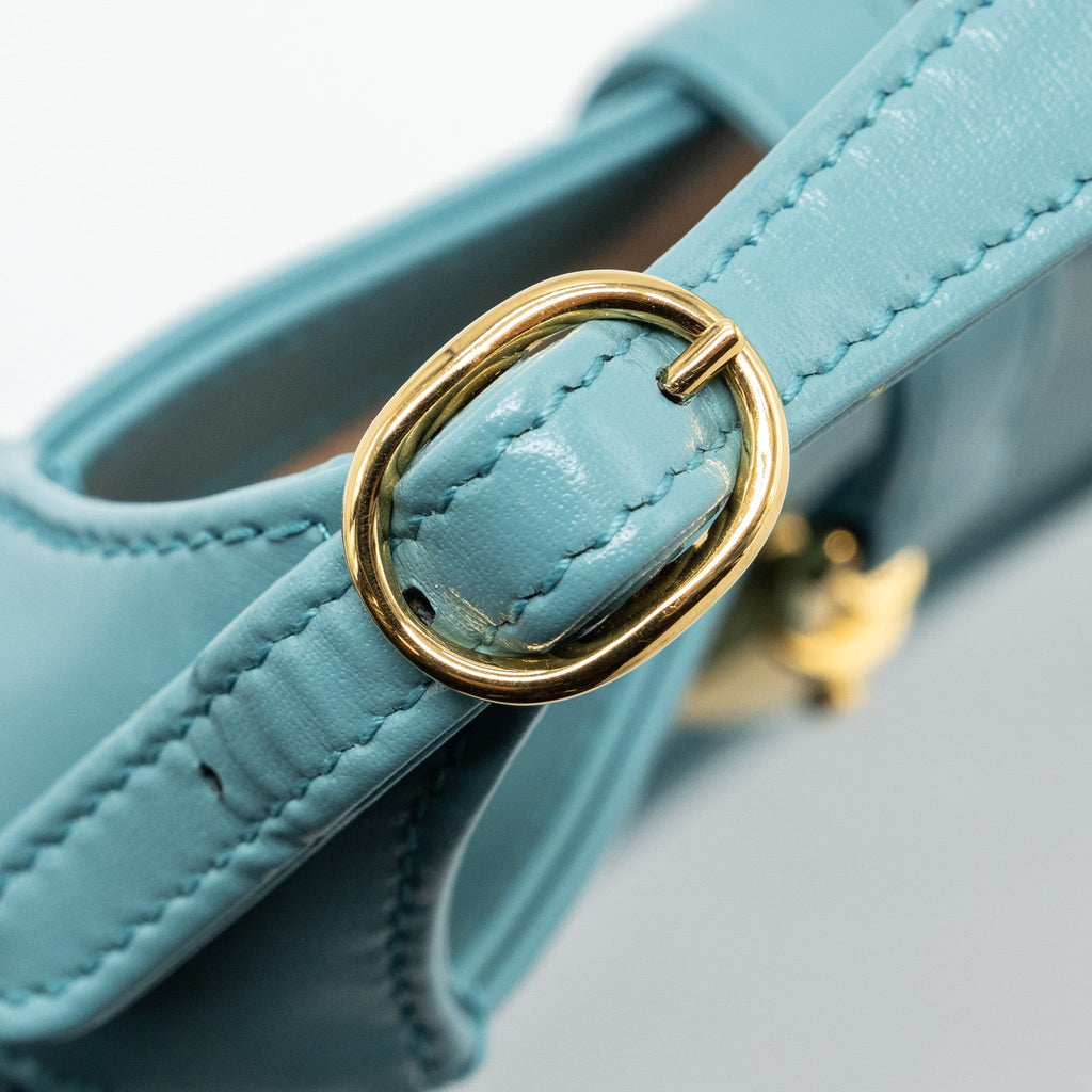 GUCCI JACKIE 1961 MINI SHOULDER BAG LEATHER BLUE GHW