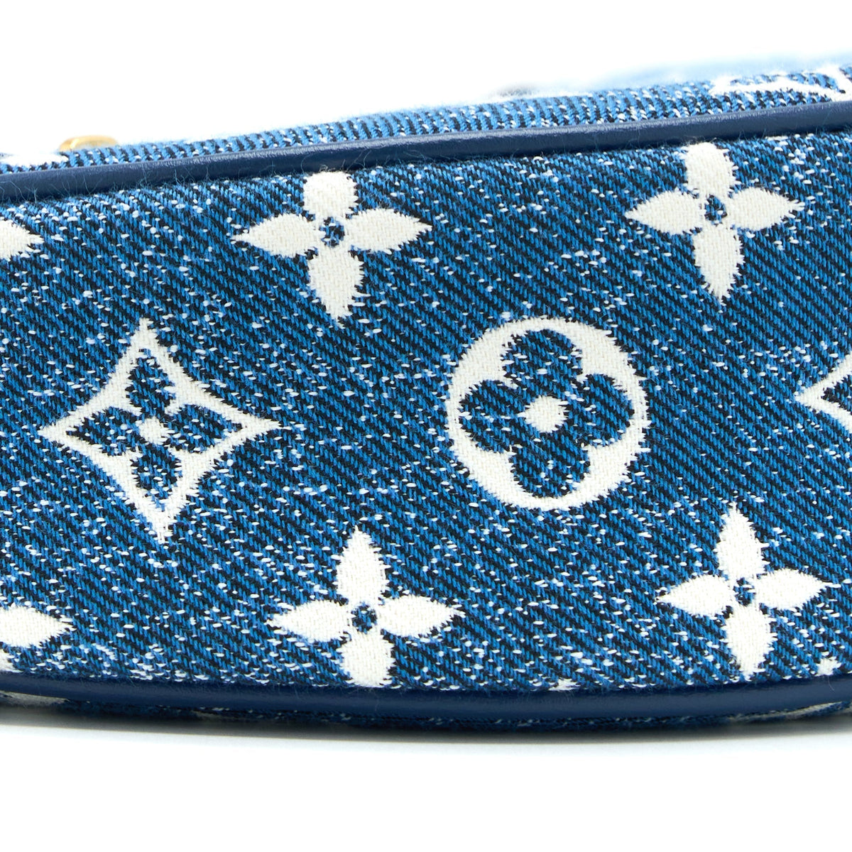 LOUIS VUITTON HALF-MOON LOOP BAGUETTE HANDBAG DENIM BLUE GHW