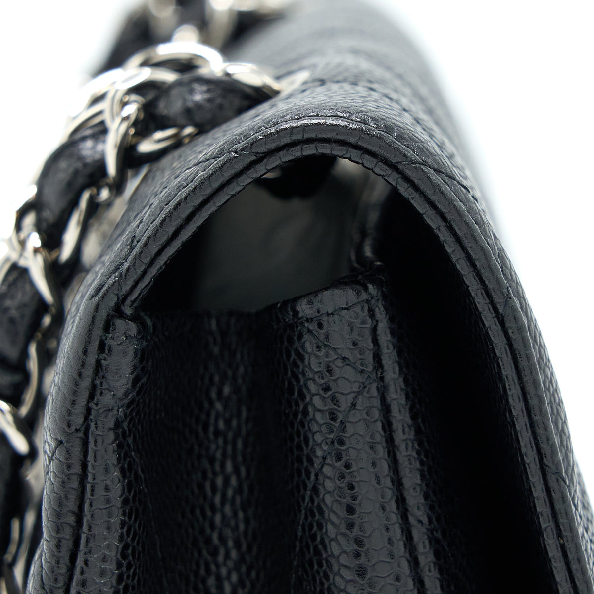 CHANEL JUMBO SINGLE FLAP BAG CAVIAR BLACK SHW