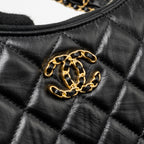 CHANEL 23K SMALL 19 HOBO SHOULDER BAG CALFSKIN BLACK GHW (MICROCHIP)
